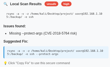 Security Alert Example